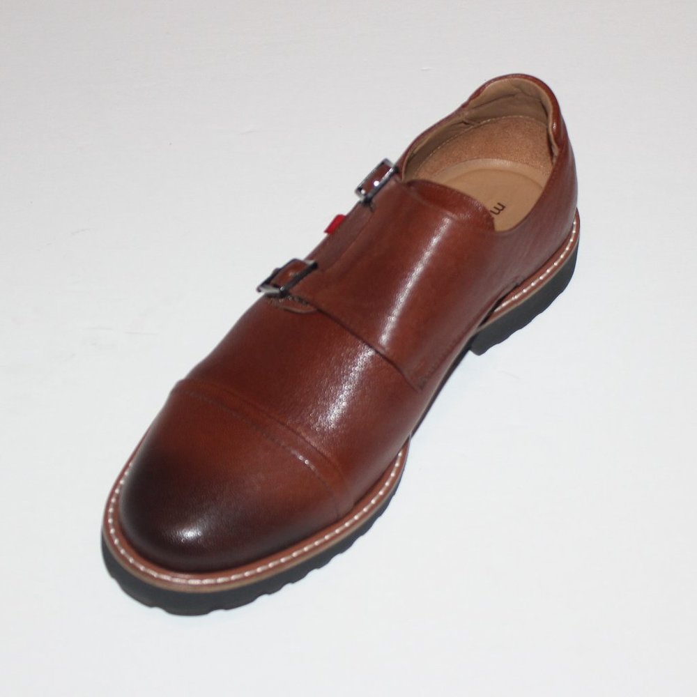 MARC JOSEPH NEW YORK WYTHE HAVANA GLAZE DBL MONK STRAP SHOES